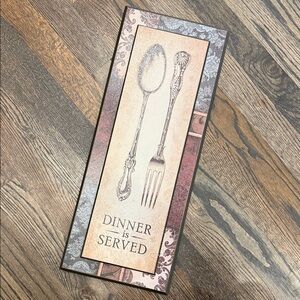 Vintage Style Wall Art with Cutlery Design - Dinner is Served Decor Home Jewels